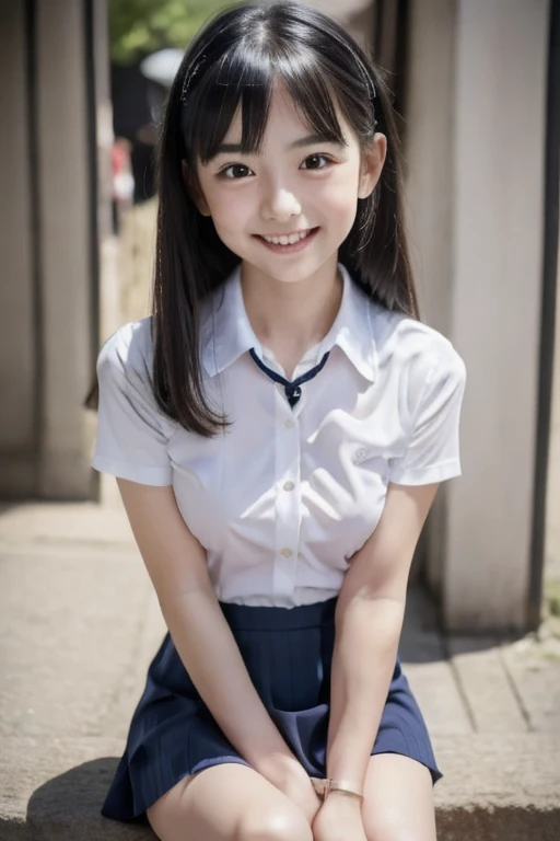 ((2.5th Dimension Girl))、(Best Quality,masterpiece:1.3,Ultra-high resolution),(Very detailed、Caustics) (Realistic:1.4, RAW shooting、)Ultra-Realistic Capture、Very detailed、Natural skin texture、masterpiece、(A Japanese elementary school girl wearing a white s...