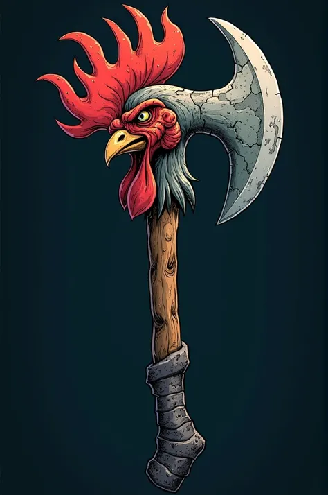 Midjourney Bot ~ APP
a dungeon axe item with a rooster handle
comic style limited color palette,
integration of a rooster 