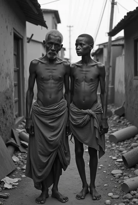 Make a photo of poor people and they doesnt have wear cloth