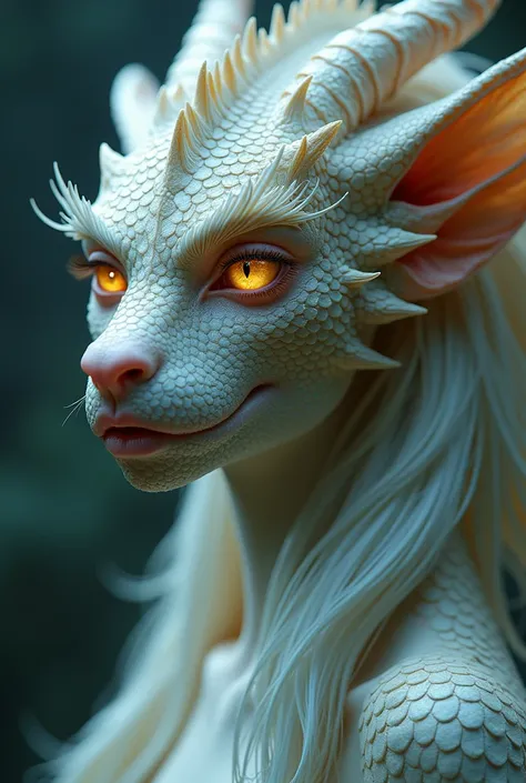 beautiful detailed eyes, beautiful detailed lips, extremely detailed eyes and face, long eyelashes, 1girl, fantasy, dragonkin humanoid, horns, scales, dragon features, detailed dragon wings, pristine detailed scales, ethereal, elegant, graceful, enchanting...