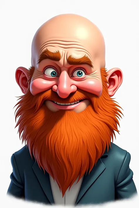 Generates a caricature of a bald man with a red beard. 