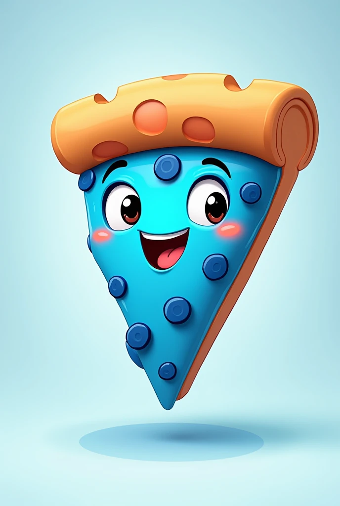 cartoon blue pizza with football