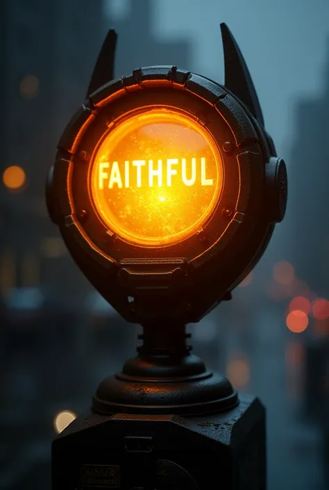 I would like to create a call similar to the reflector that calls the batman, but instead of a bat, in the center of this lamp there should be the word faithful. 