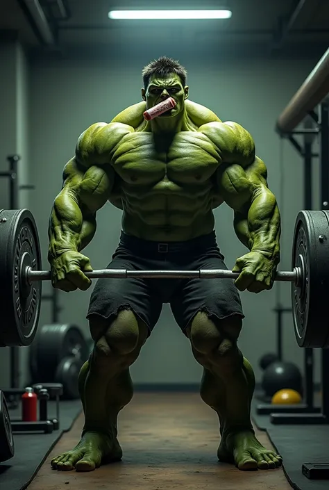 Png image where hulk drinking protein and lifting weights 