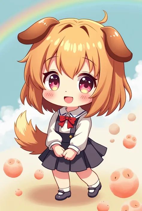 gacha, chibi, full body,girl dog,random