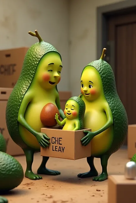 Avocado family Avocado dad athlete Avocado mom Avocado baby received food aid