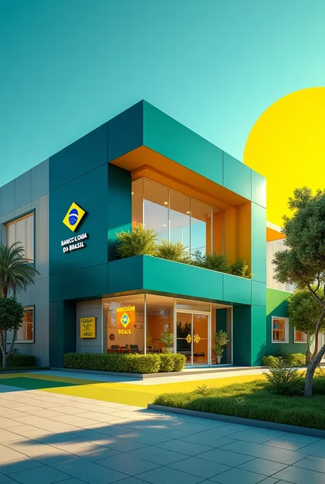 Create an image for the Banco do Brasil agency with different and modern colors 