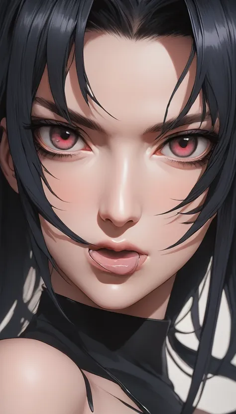 Close-up of the Slit-Mouth Woman,Anime Style