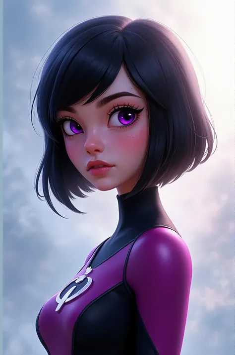 Create an image of the girl Violet Parr from Disney Pixar&#39;s Incredibles 