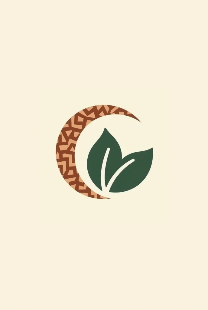 Minimalist logo icon of a brand called Curandina coca leaf with shippibo iconography 