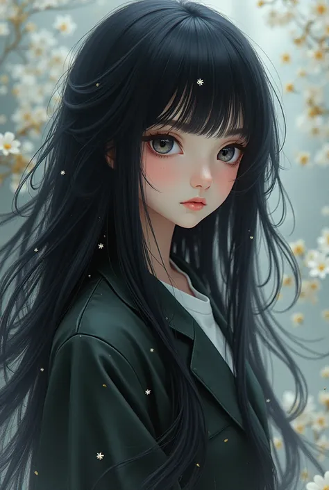 Masterpiece, Best Quality, Super Detailed, UHD, Surreal, 1girl full body, Jirai kei style, beautiful charming girl, black hair, dark gray eyes, cute adorable face.