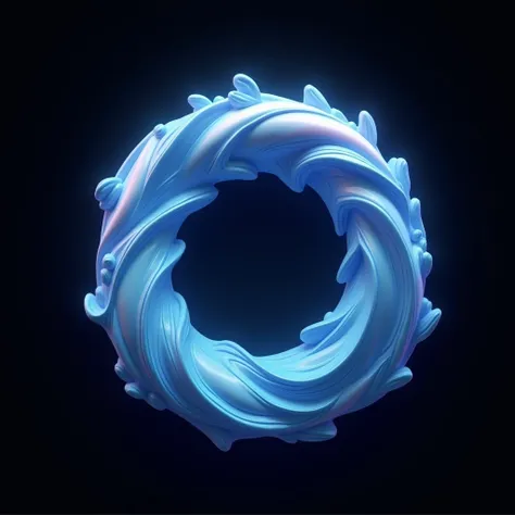 Close up of a blue and white circular object on a black background, 3d logo, Mana flows around, torus energy, Avatar pictures, Mobius, swirl, swirling, Ouroboros, computer generated, Unreal Engine, 3d icons for mobile games, Generated, Mobius strip shaped ...