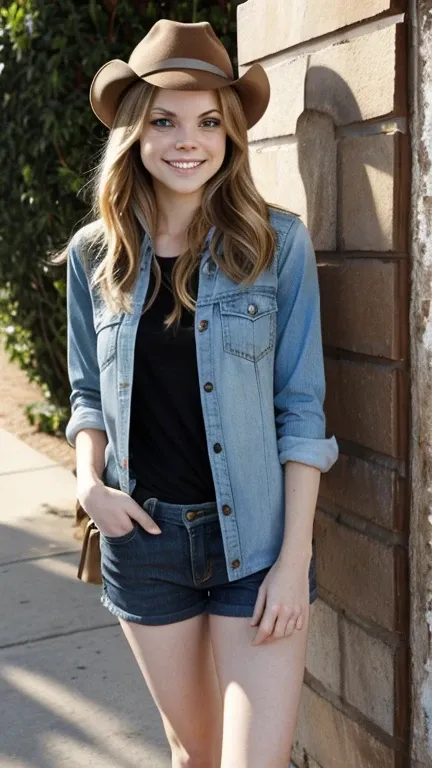 Dreama Walker wearing fame clothes and smiling