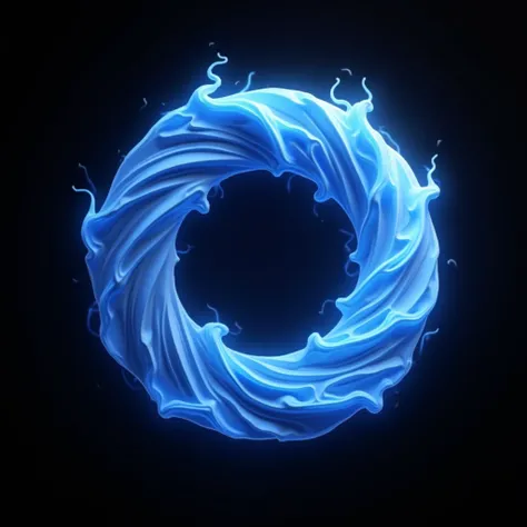 Close up of a blue and white circular object on a black background, 3d logo, Mana flows around, torus energy, Avatar pictures, Mobius, swirl, swirling, Ouroboros, computer generated, Unreal Engine, 3d icons for mobile games, Generated, Mobius strip shaped ...