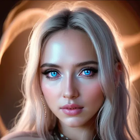 a angel celestial being con alas, highly detailed intricate features, glowing eyes, iridescent skin, flowing celestial hair, celestial patterns, ethereal and otherworldly, beautiful detailed face,8k, ultra-detailed, photorealistic, masterpiece, dynamic lig...