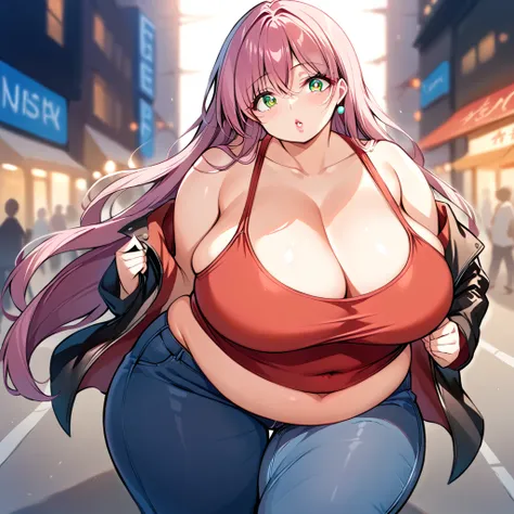 a sexy obese ssbbw anime woman, 1girl, female, mature woman, middle aged milf, milf face, older woman, extremely detailed fat le...