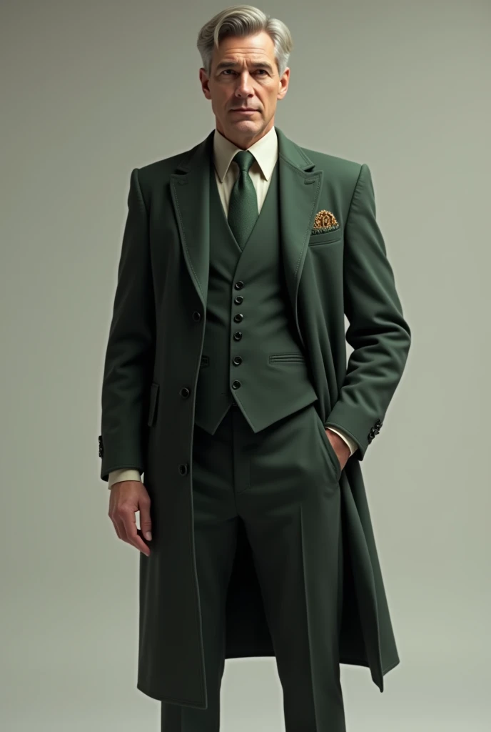 A man in a long coat, DRESS PANTS , dress shirt, and dress vest.
What colors would you put on it??
If the shirt was green