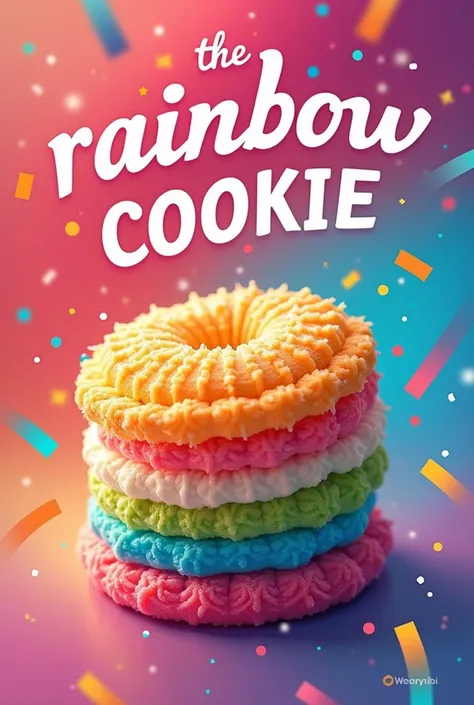 Create a very eye-catching flyer on the rainbow cookie 