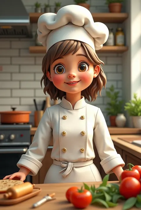 Create a paper doll dressed in chef clothes 