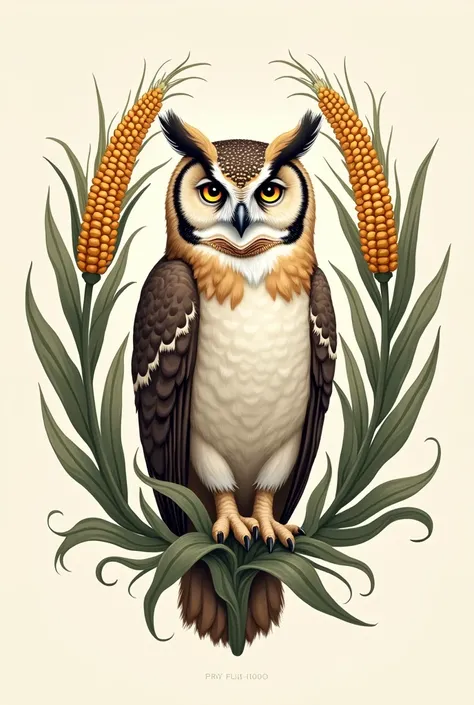 Best logo with owl and corn frame background top