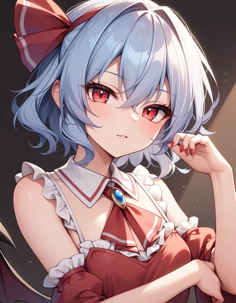 Remilia Scarlet，1 person, Alone, I&#39;m so sad, blush, Crying, Embarrassing, whole body, Standing ,Outdoor, Standing, leaking Pee, Get wet, Get wet on clothes, Pee, Peeing self, get wet, get wet self, have to Pee, Pee stain, in skirt has Pee stain, , have...