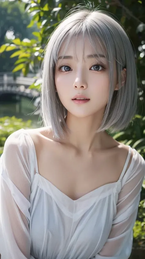 Japanese、Gray Hair、White skin、Transparency、beautiful girl、bridge of the nose、Transparency
、Thin lips 、Short Hair 、stare、
、Captivating Gaze、Seductive pose、The face is beautiful、優しくstare、Captivating mouth、話し掛ける口元
stare、Face is clear、mysterious、An inviting ga...