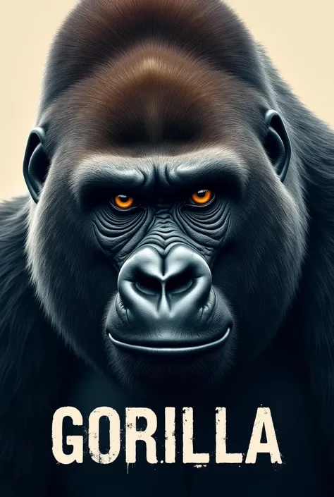 Generate a cover for a video with a gorilla face written gorilla

