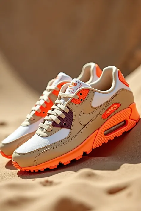 live-action、Real、Sand beige and orange Nike Air Max