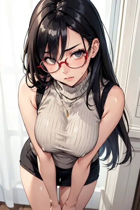 ((Best Quality)), ((masterpiece)), (detailed), One Woman，Beautiful woman，Japanese women，2. Married women，Beautiful body lines，Beautiful Face，Clear Eyes，Hard, Beautiful Skin，Beautiful Hands，Beautiful legs，Long limbs，Black Hair，Beautiful Long Hair，Shiny Hair...