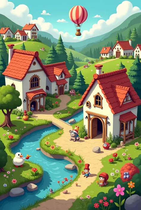 Cartoon theme village in 