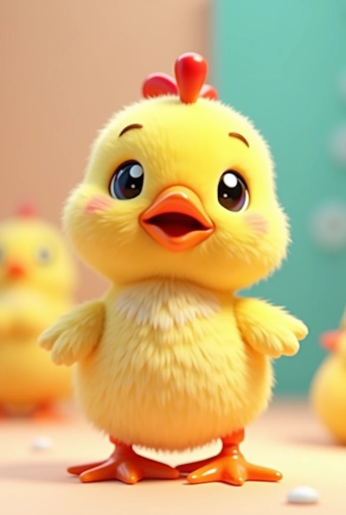 create a 3d duck cute version dressed as a chicken