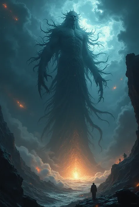 It creates a primordial god like those mentioned in today&#39;s Lovecraft books while they are in a dark and chaotic universe as stars collapse and planets explode. 