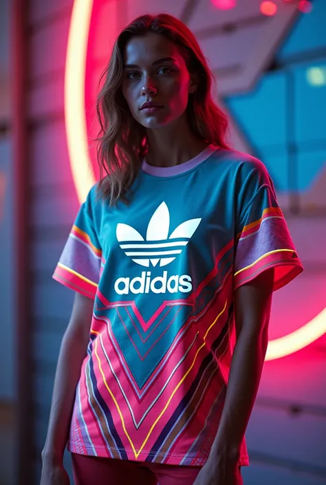 An adidas t-shirt, retro style. Con detalles de la decada del 80
Que no exista, that has never been created.