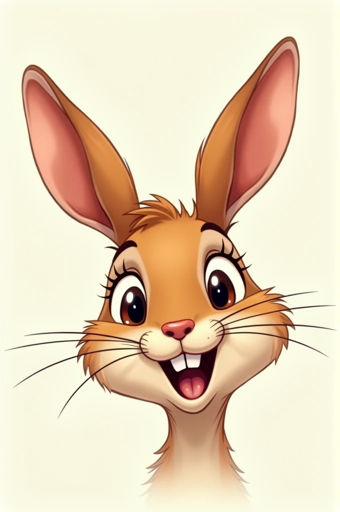 Face of a vizcacha in a cartoon, just the face