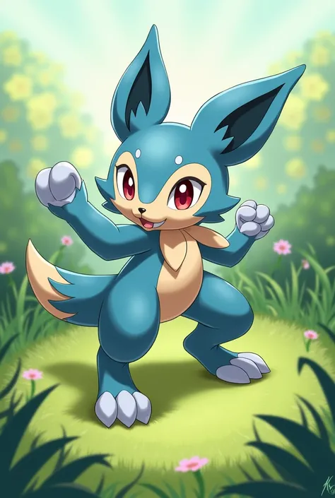 Make a fusion with riolu and bunneary pokemon