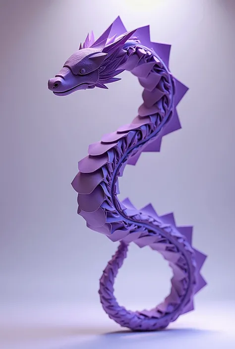 Image of purple serpent scepter made of paper paper paper paper