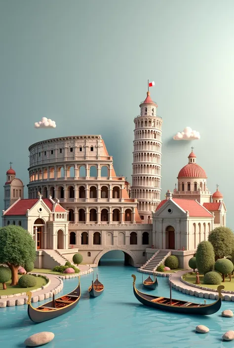 imagine 3D illustration of Italy gray backdrop