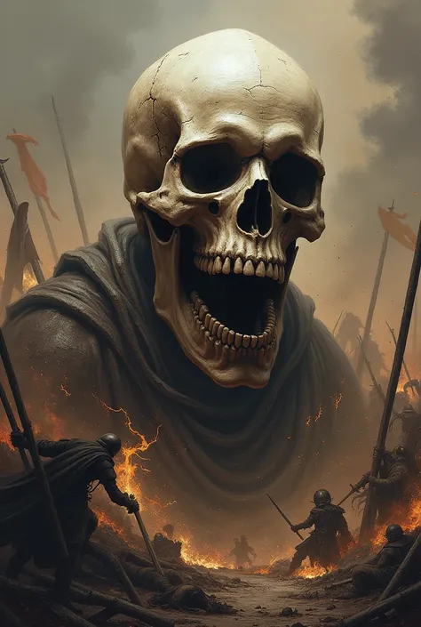 a skull in combat in war