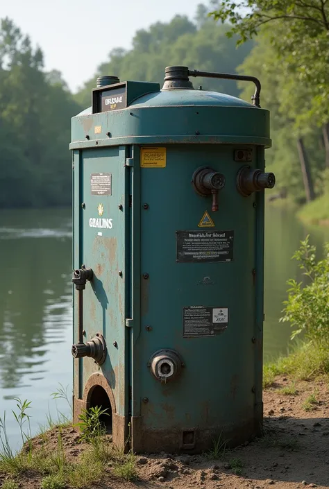 I want to create a medium sized river water purifier with 1 inlet that sucks water into the filter system and 1 outlet that discharges clean water to be placed in a rural area.
