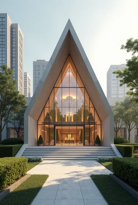 Create interior and exterior images of a modern church based on the tabernacle of Moses