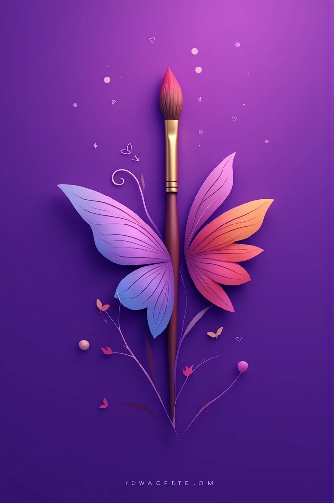 Logo of a paintbrush, a butterfly and a purple background