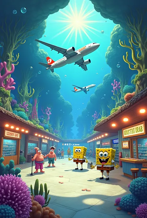 An airport in the world of SpongeBob 