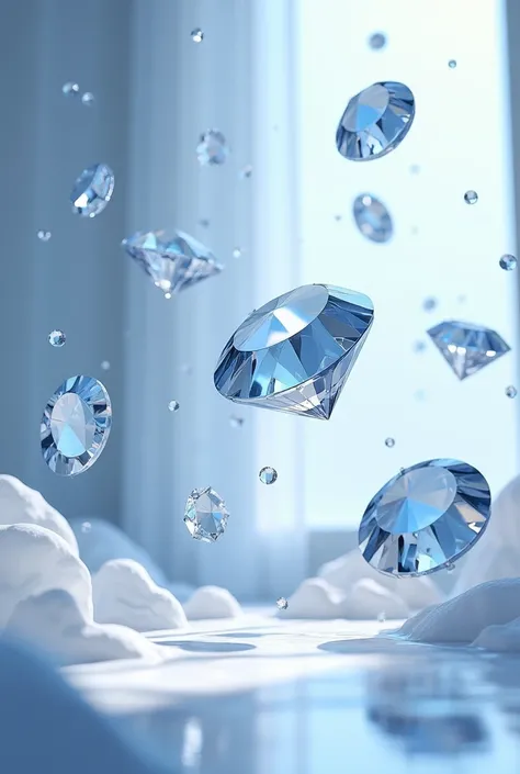 Create animated floating diamond pieces in 2D drawing