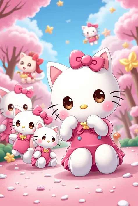 Anime Style, pink hello kitty and friends theme, capturing moments