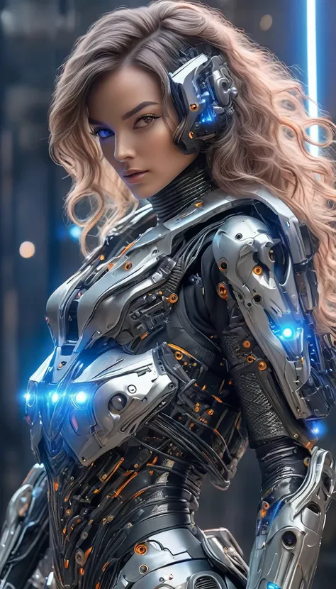 (best quality, 4k, 8k, high resolution, masterpiece: 1.2), (very detailed, realistic, realistic:1.37), woman in futuristic costu...