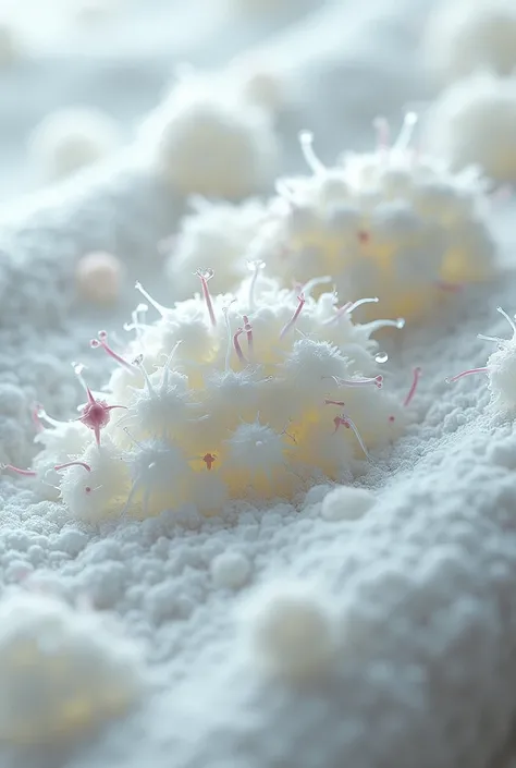 Bacteria crawling on white towels