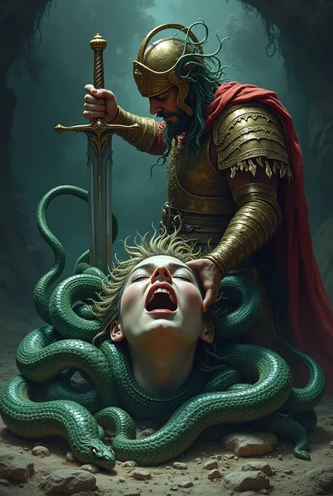 The Gorgons Head - Medusa front cover for my brochure (do it when Perseus cut her head)