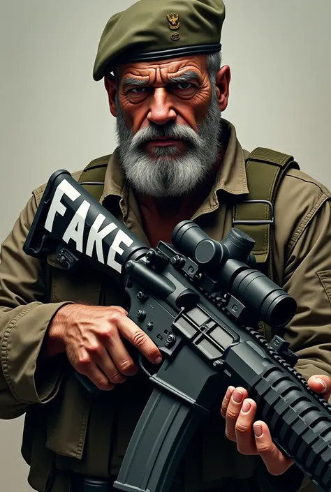 captain price holding M16 with the written FAKE WHITE 