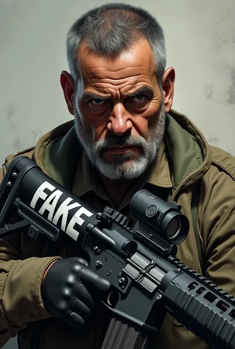 captain price holding M16 with the written FAKE WHITE 