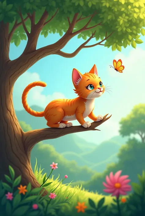 You can create a beautiful cat on top of a happy tree by playing 